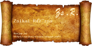 Zsikai Rózsa névjegykártya