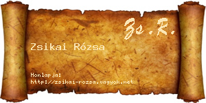 Zsikai Rózsa névjegykártya